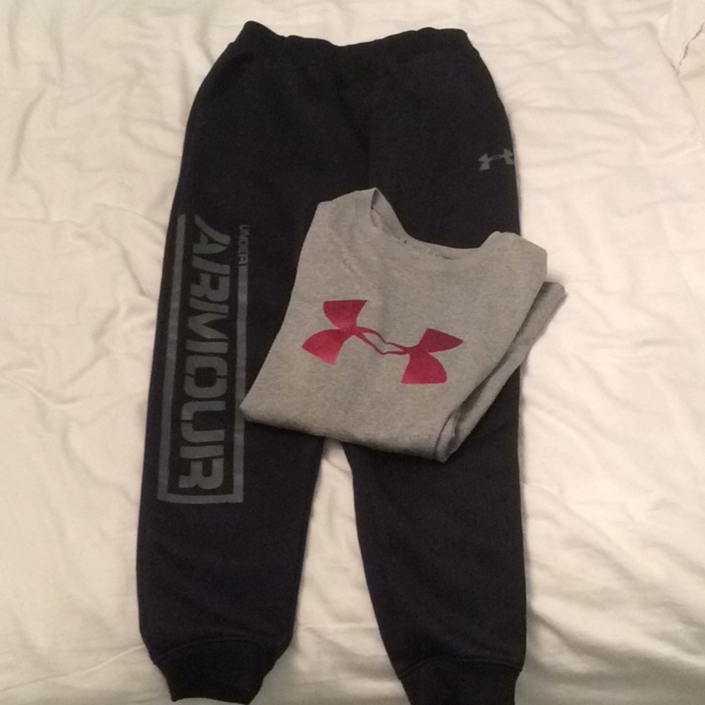 Under Armour T and Athletic Pants, Youth M